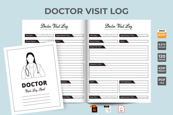 Doctor Visit KDP Interior Logbook Vector
