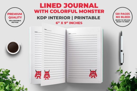Unlock Creativity with the Lined Journal with Colorful Monster KDP