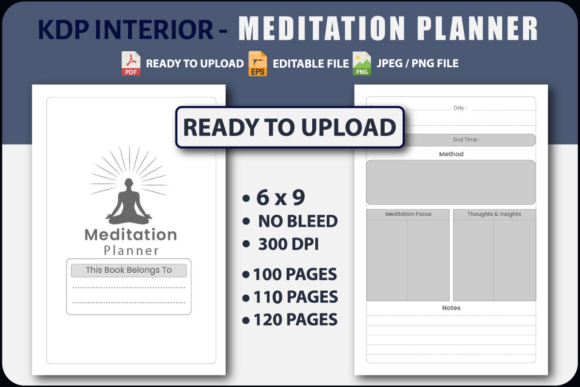 Unlocking Mindfulness: The Ultimate Guide to the Meditation Planner – KDP Interior