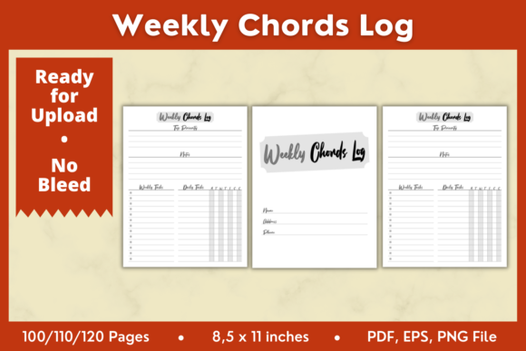 Weekly Chords Log KDP Interior 8,5x11in